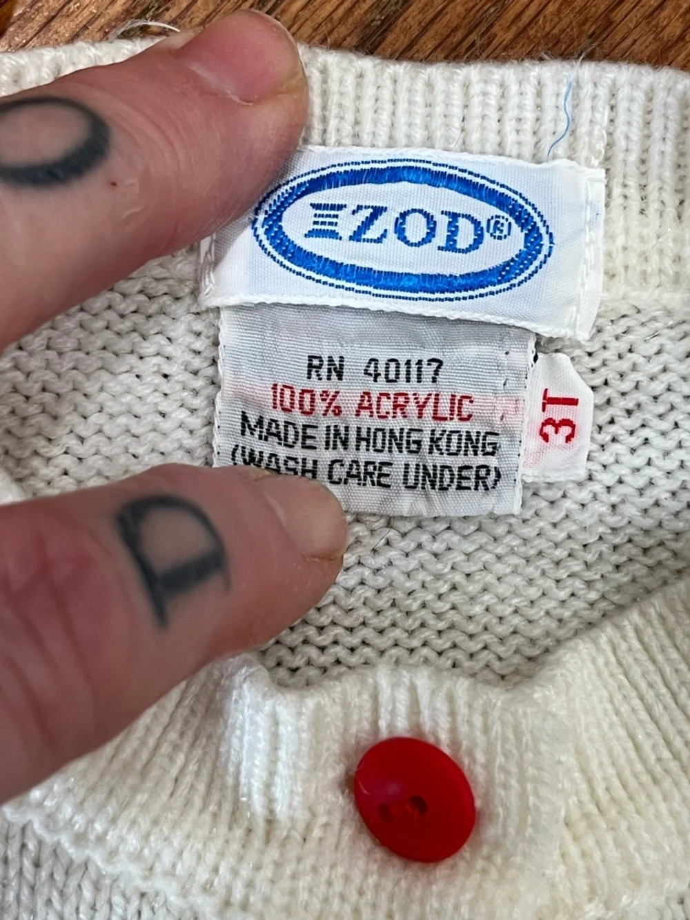 Kids vintage IZOD Lacoste cardigan tic tac toe 3T